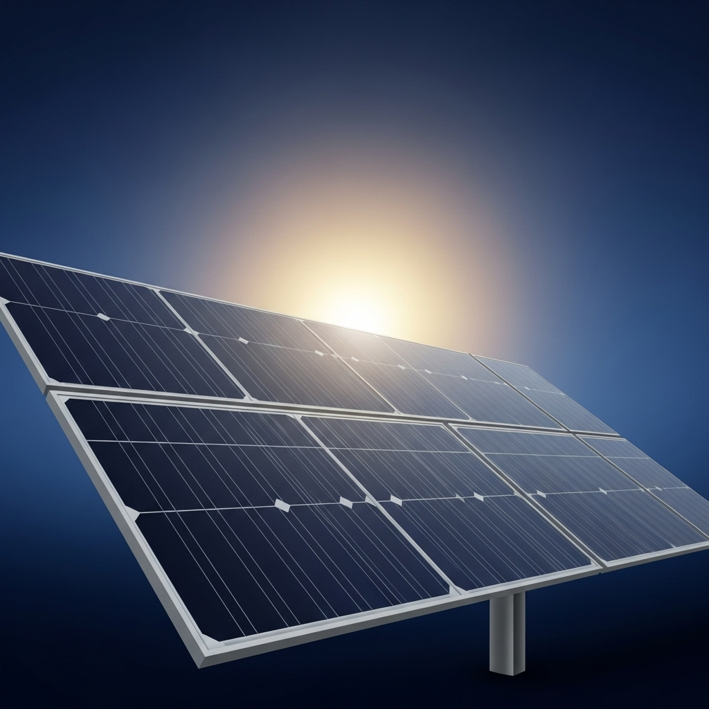 Lever de soleil sur panneaux solaires